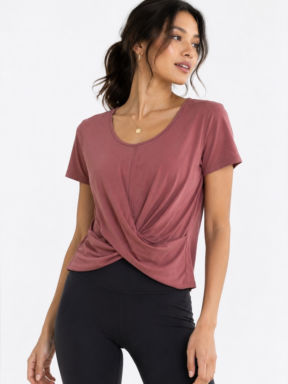 lululemon Twist Front Short Sleeve Top Size 6